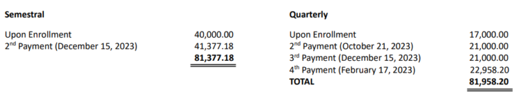 Tuition & Other Fees for AY 2023-2024 - FEU High School