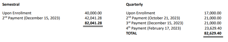 Tuition & Other Fees for AY 2023-2024 - FEU High School
